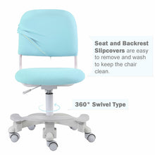 Load image into Gallery viewer, Ergonomic Kids Desk Chair, Adjustable Height and Seat Depth, W/Slipcovers, Detachable Footrest R12-BLUE - View 2 - QualiSky