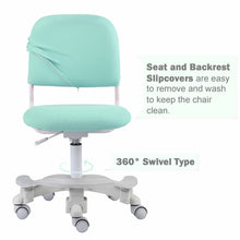 Load image into Gallery viewer, Ergonomic Kids Desk Chair, Adjustable Height and Seat Depth, W/Slipcovers, Detachable Footrest R12-GREEN - View 2 - QualiSky