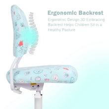 Load image into Gallery viewer, Ergonomic Kids Desk Chair, Adjustable Height and Seat Depth, W/Slipcovers, Detachable Footrest R11-GREEN CAT - View 4 - Qu...