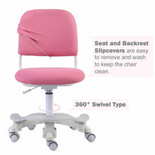 Load image into Gallery viewer, Ergonomic Kids Desk Chair, Adjustable Height and Seat Depth, W/Slipcovers, Detachable Footrest R12-PINK
