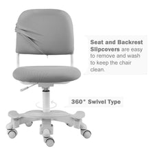 Load image into Gallery viewer, Ergonomic Kids Desk Chair, Adjustable Height and Seat Depth, W/Slipcovers, Detachable Footrest R12-GREY
