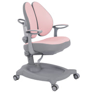 Ergonomic Kids Desk Chair, Adjustable Height and Depth, Sit-Brake Casters and Non-Swivel Type Y04-PINK